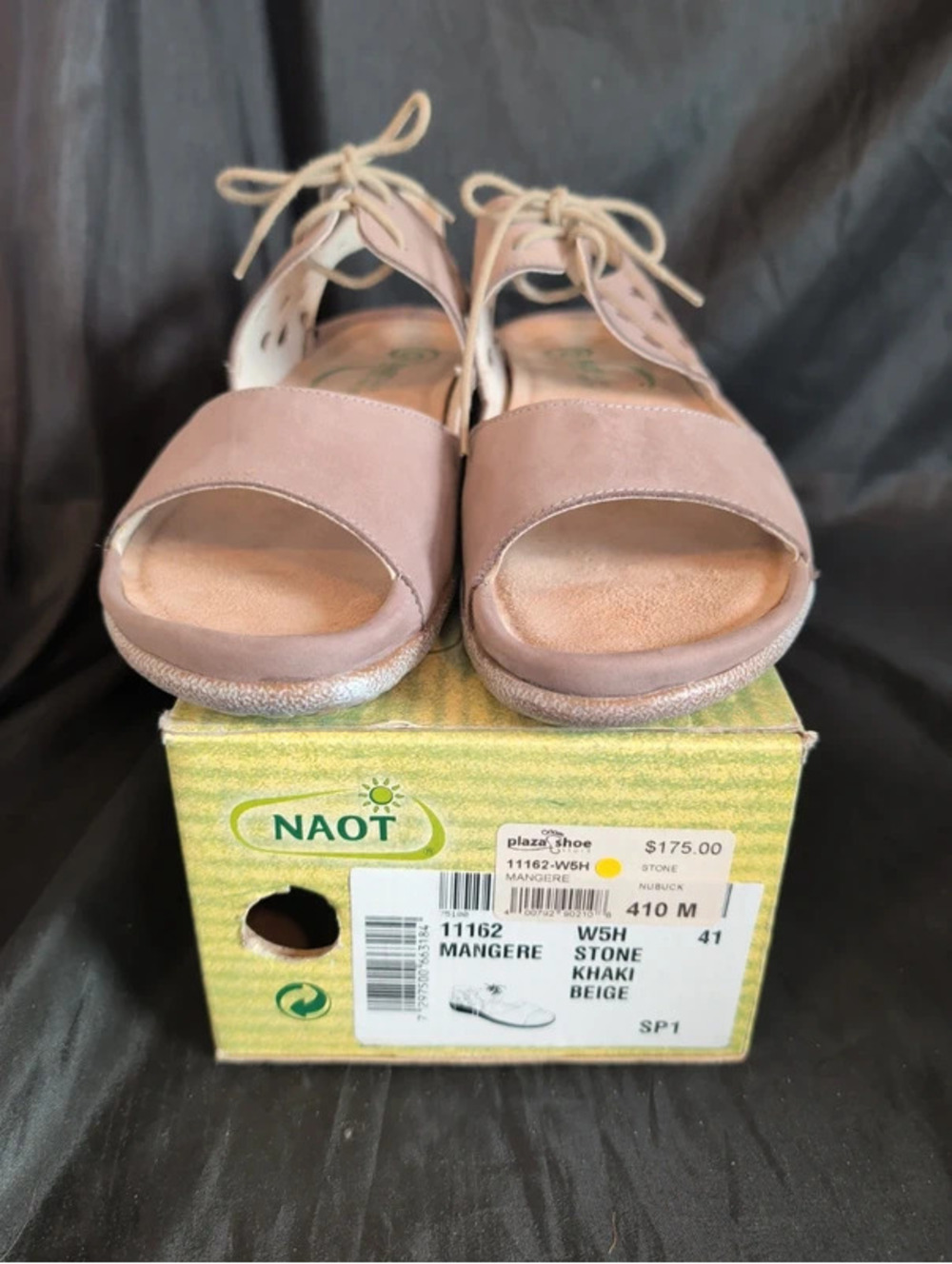 New with box Naot Mangere sandals sz 10 retail 175.00